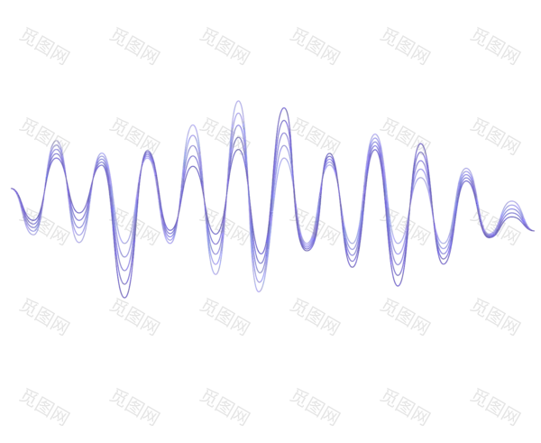 弯曲的动态声波免抠[4583x3750]