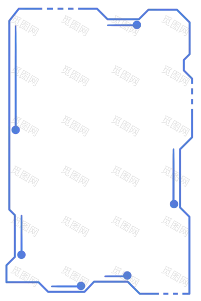 新款款科技边框PNG素材[3545x5315]