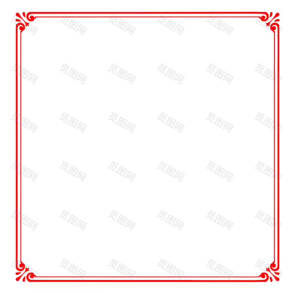 红色元旦新年边框装饰（4167x4167）