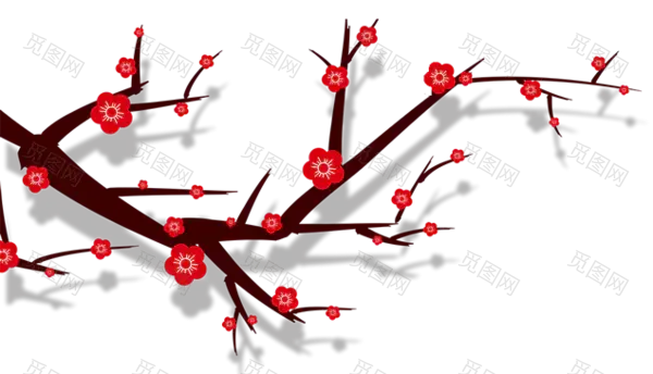 卡通风枝头腊梅免抠图