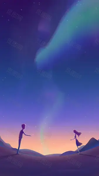 情人节浪漫星空紫色H5背景