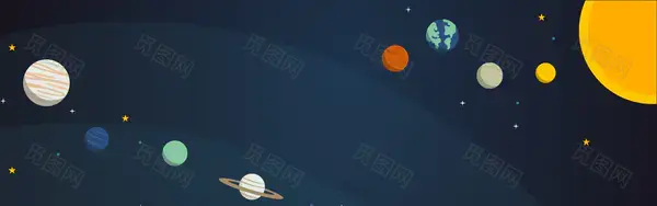 扁平卡通宇宙星空banner海报背景背景