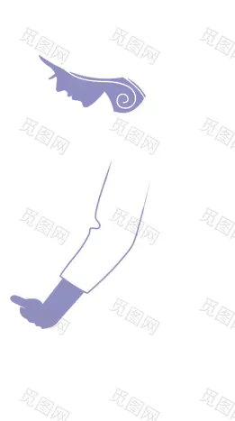 手绘黑色时尚美女模特