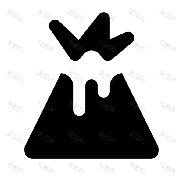火山喷发透明png素材