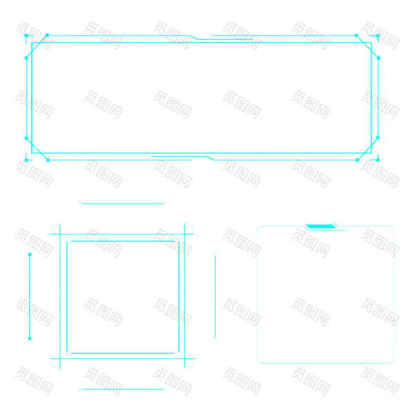新款款科技边框PNG素材[2000x2000]